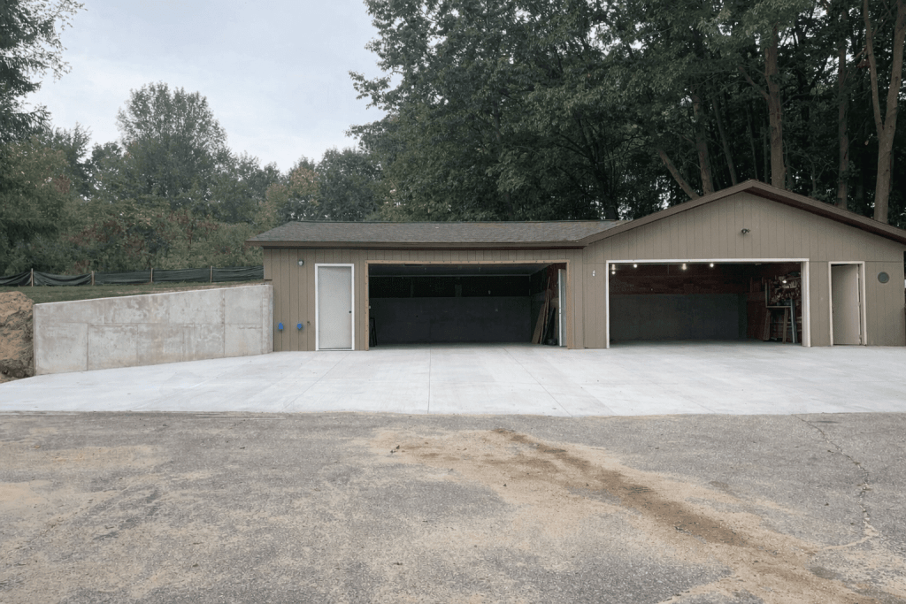 Four Car Garage Builder in Grand Rapids completed